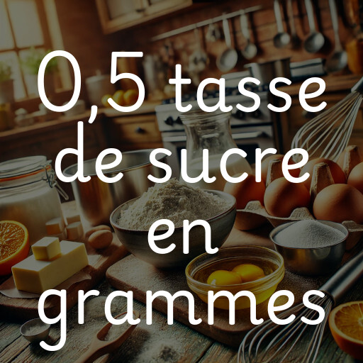 0,5 tasse de sucre en grammes