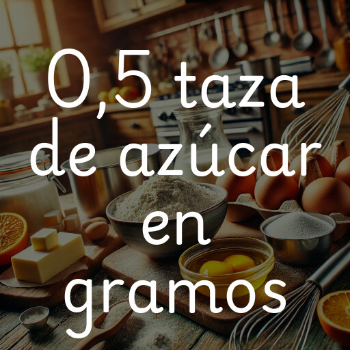 0,5 taza de azúcar en gramos