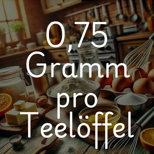 0,75 Gramm pro Teelöffel