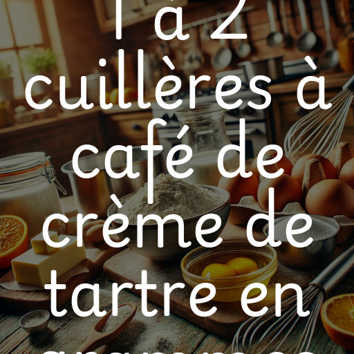 1 à 2 cuillères à café de crème de tartre en grammes