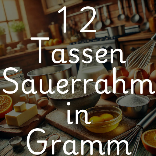 1 2 Tassen Sauerrahm in Gramm