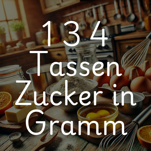 1 3 4 Tassen Zucker in Gramm
