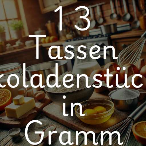 1 3 Tassen Schokoladenstückchen in Gramm