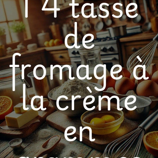 1 4 tasse de fromage à la crème en grammes
