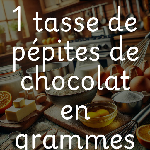 1 tasse de pépites de chocolat en grammes